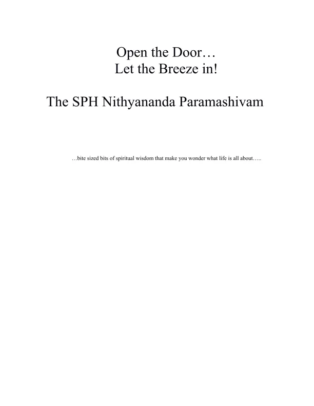 Open the Door... Let the Breeze in! - English